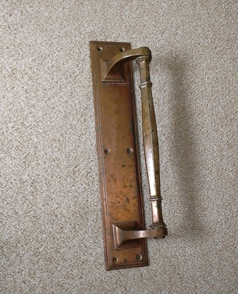 Victorian/Edwardian Antique Solid Brass Door Pull Handle Vintage LARGE 14.5"