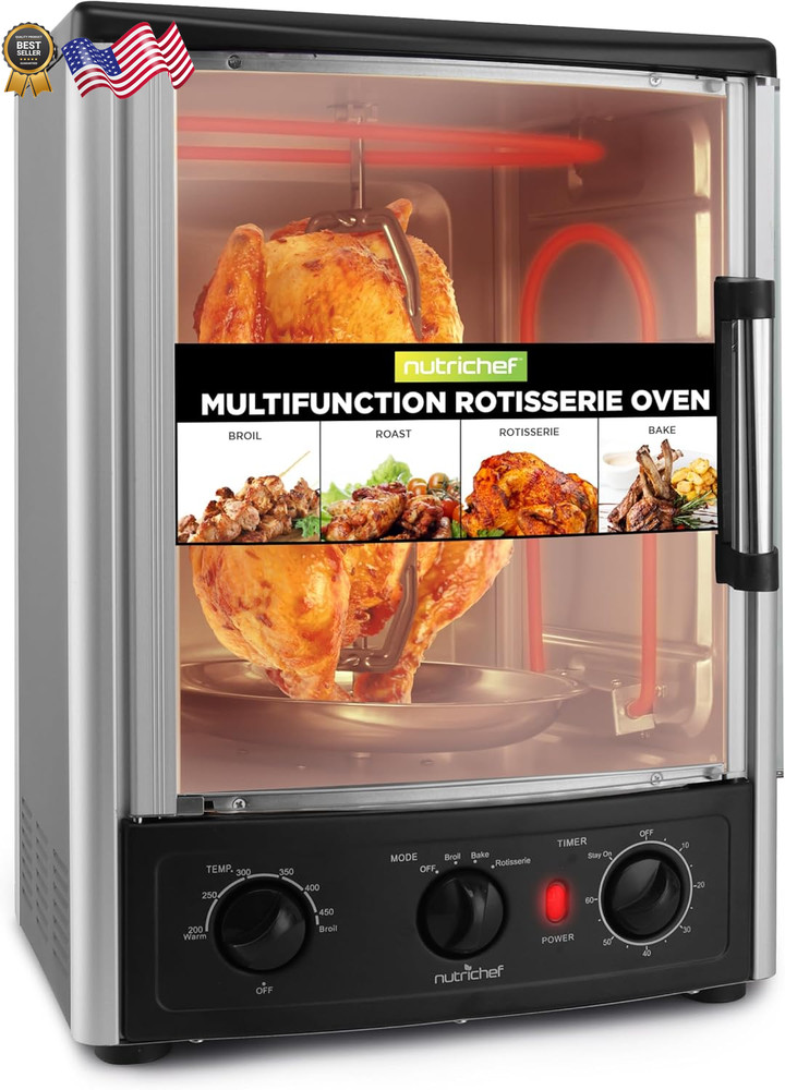 Countertop Oven 24 Quart Vertical Glass Door Convection Oven Multi-Function