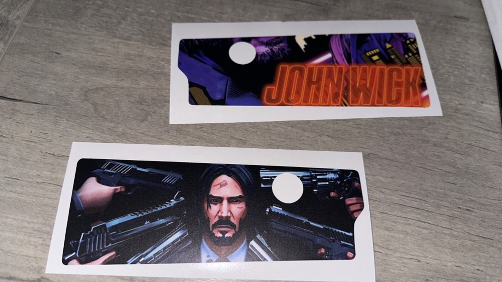 John Wick Pinball Mod DECAL Apron Wall ( SOLD AS A PAIR)