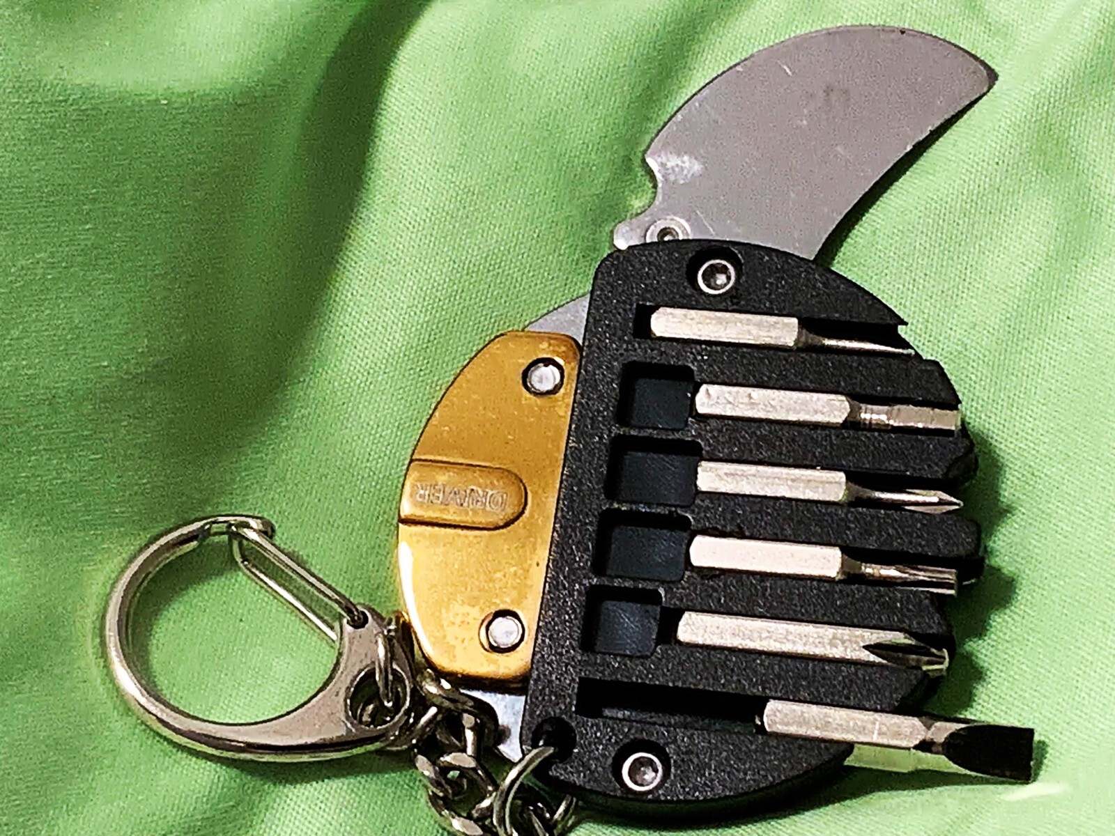 Cool! GOLD Tool Titanium Coin Knife Multi Tool D2 Blade Mini-Gold Keychain