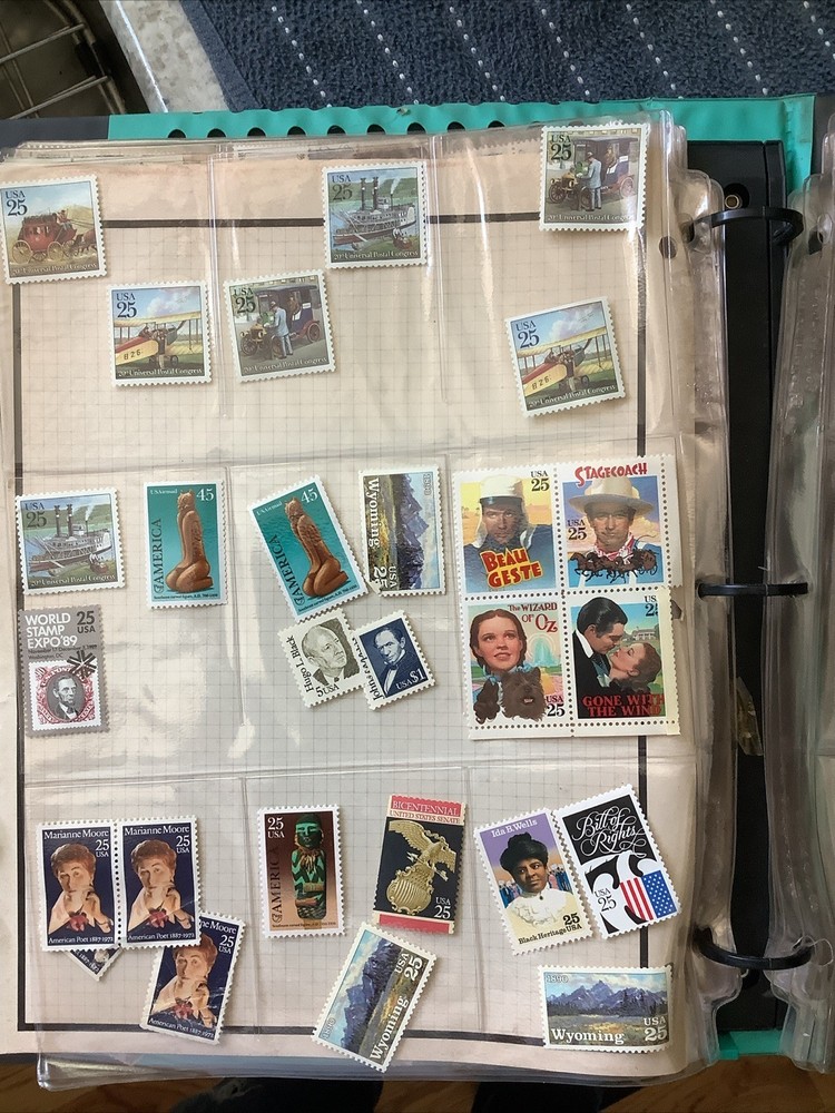 1982-83 )Issues of USPS Commemorative Stamp Album. With Stamps Plus 4 In Corners