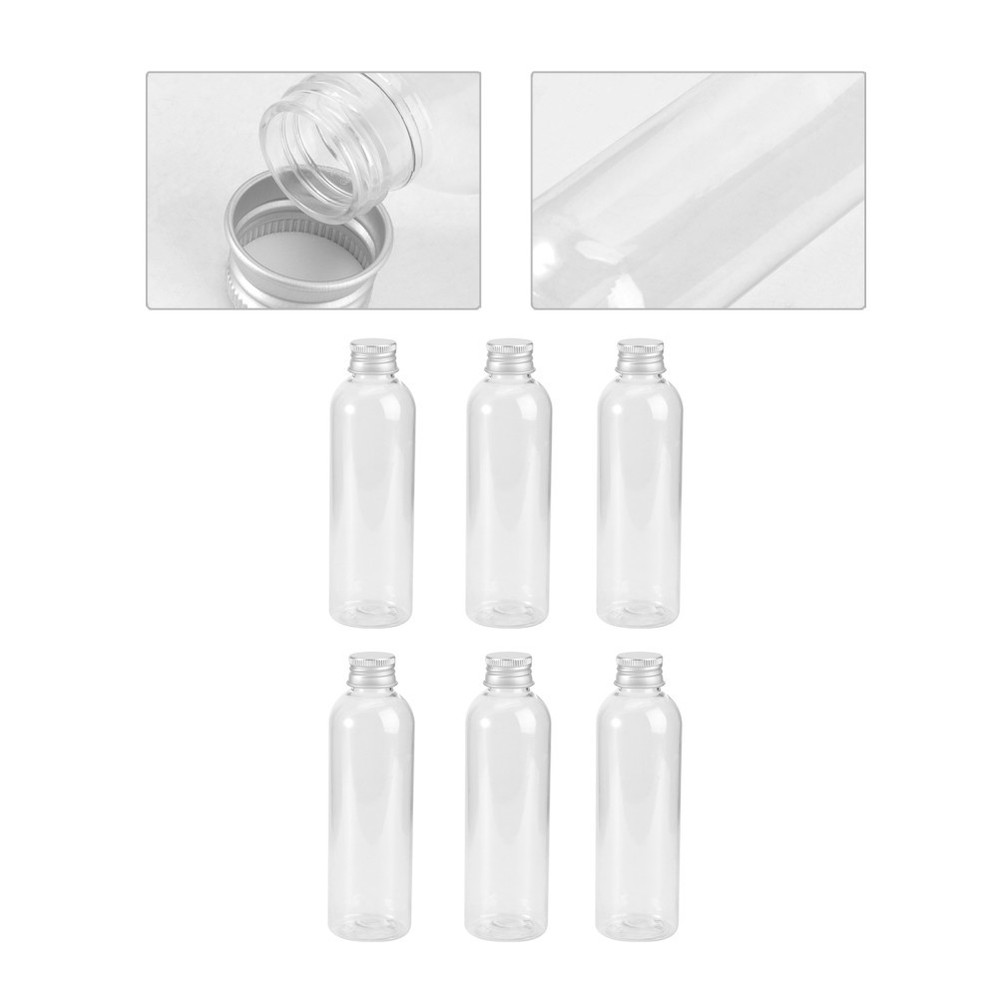 6 Pcs Sample Containers for Liquids Transparent Plastic Jars with Lids