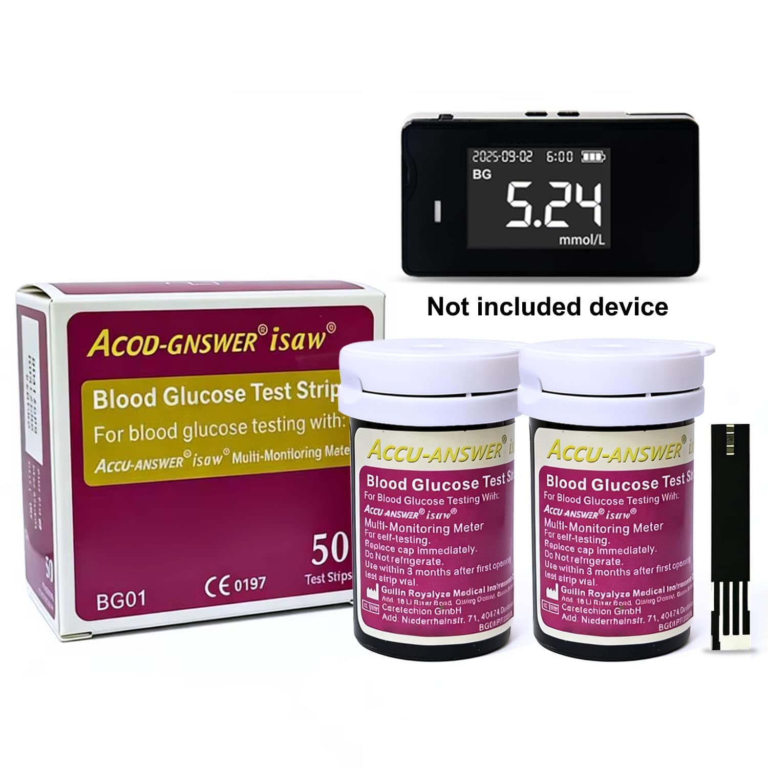 Accu-Answer iSaw Blood Glucose Test Strips-50 Test Strips for LBM-01