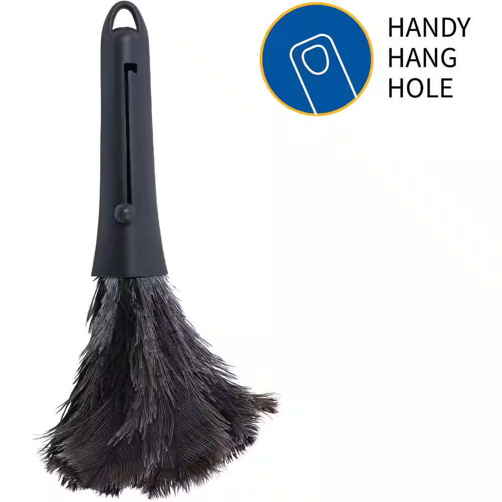 15 In. Retractable Soft Feather Duster with Adjustable Lever and Hanging Loop