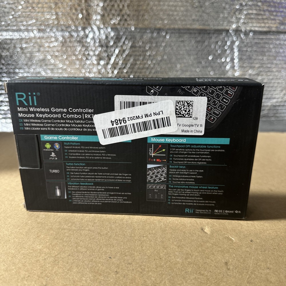 Rii RK707 2.4GHz Wireless Portable Game Controller Keyboard Mouse Combo