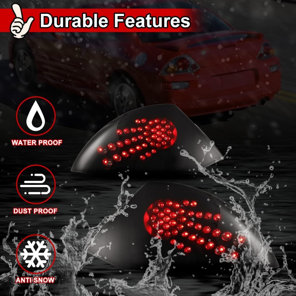 Tail Lights for Eclipse 2000-2005 LED Matte Black Smoke Lens
