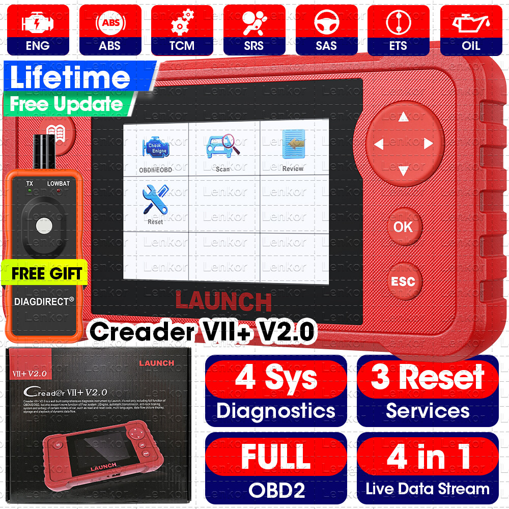 2026 LAUNCH Creader VII+ V2.0 OBD2 Diagnostic Scanner ABS SRS Fault Code Reader
