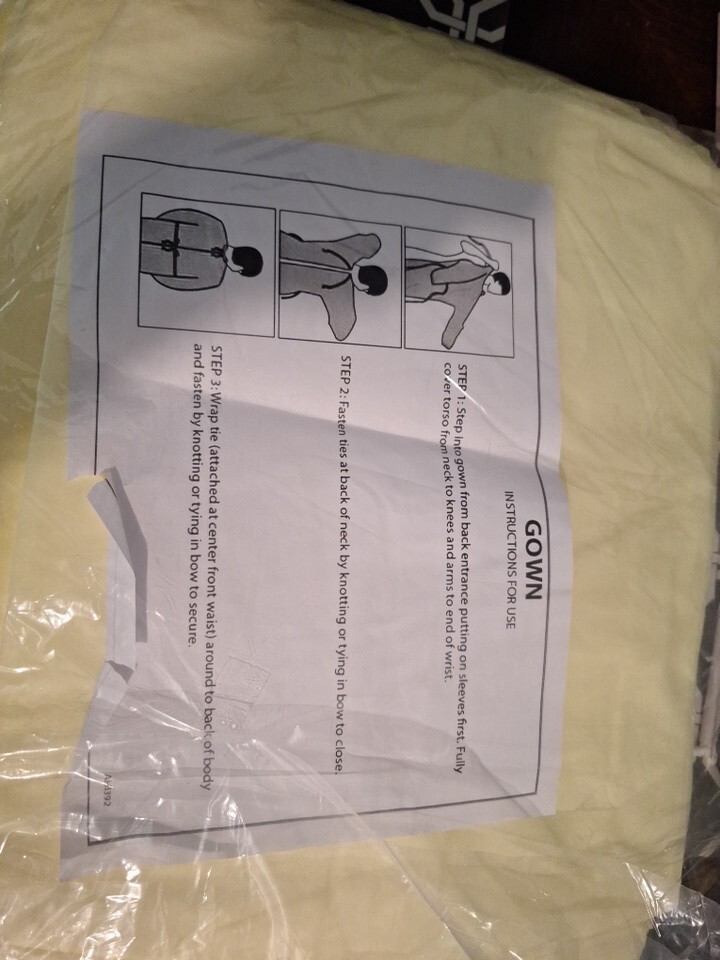 Isolation Gown, Yellow 1 Pack 10pcs