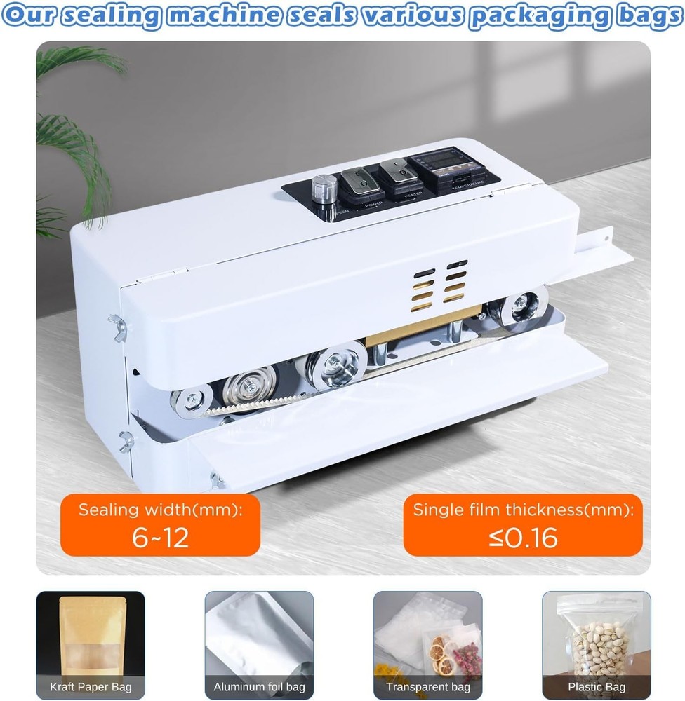 Automatic Continuous Bag Band Sealing Machine, Digital Temp Control