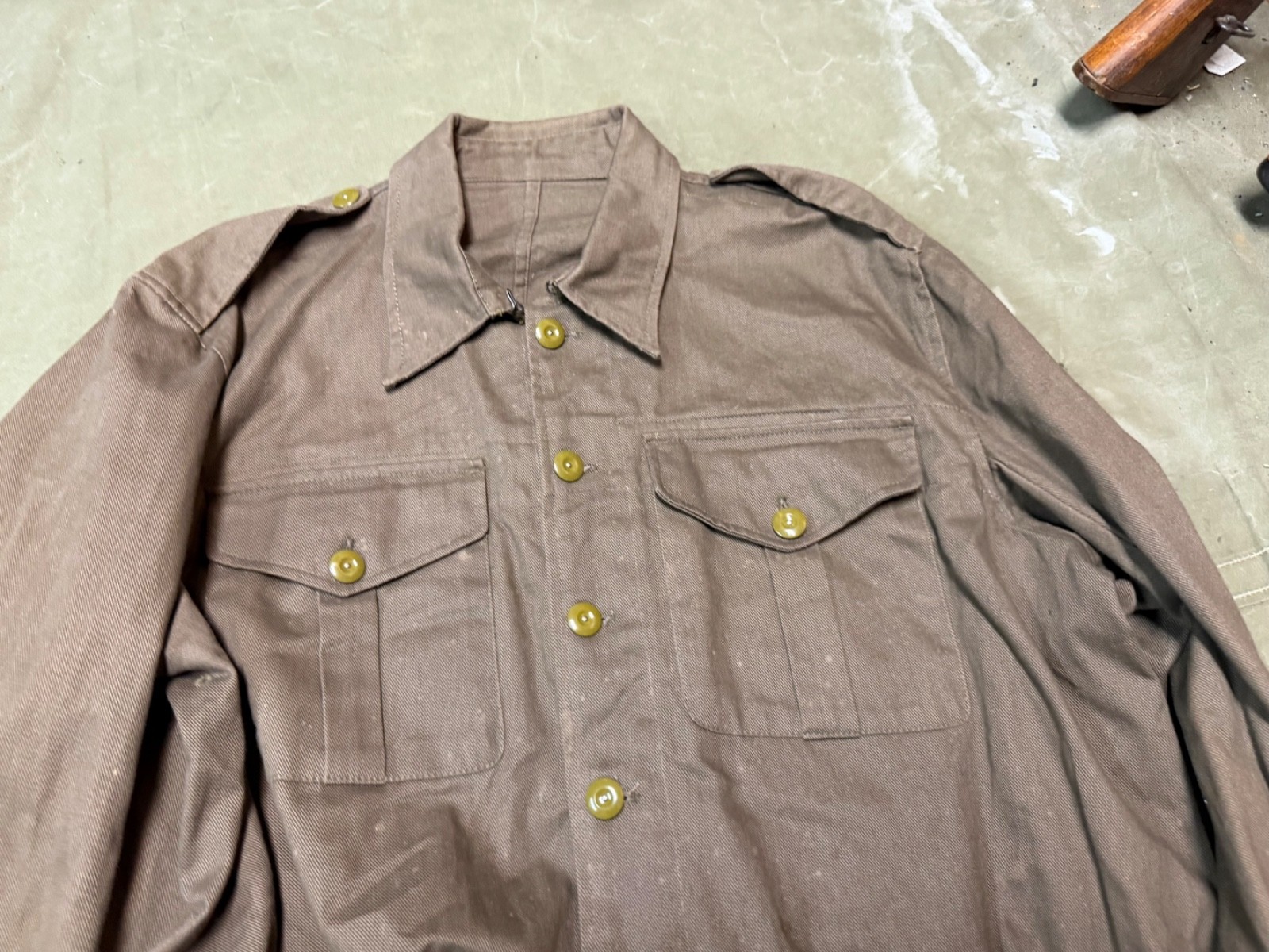 WWII BRITISH ARMY P1937 P37 SUMMER DENIM BATTLEDRESS FIELD JACKET-SIZE 2XL LONG