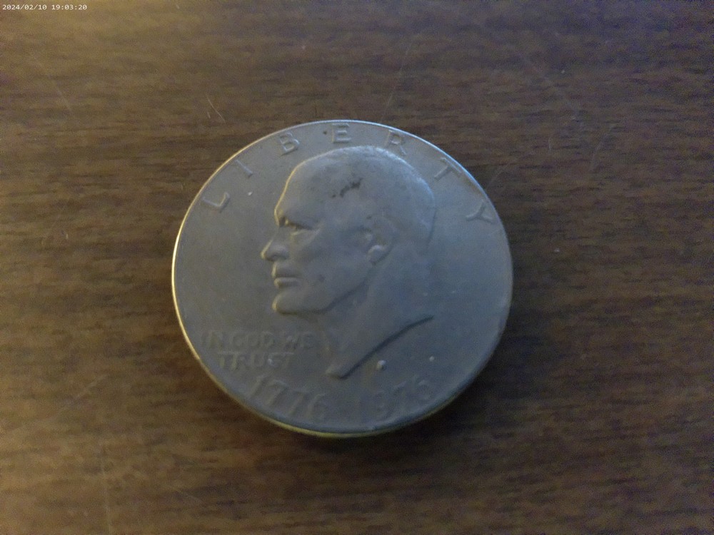 1976-D Eisenhower Dollar Weak Strike & Filled in Mint Mark