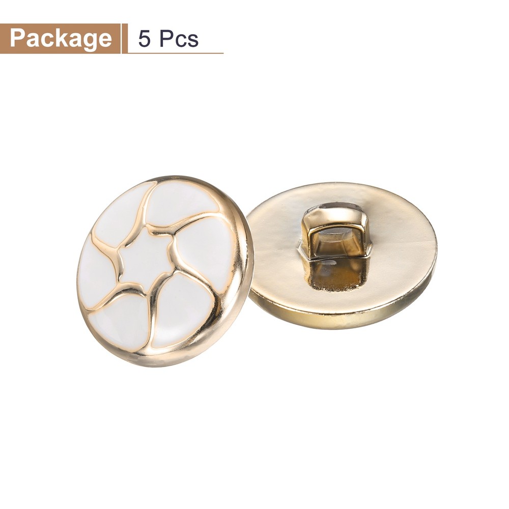 5pcs Gold Pearl Button 25mm 0.45" Thick Sewing Button Style A
