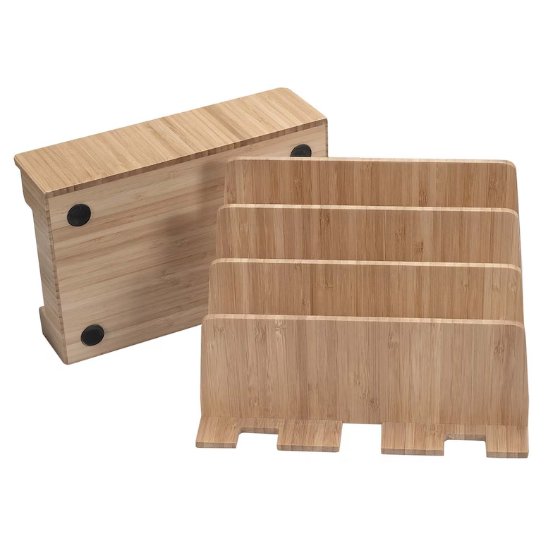 MobileVision Bamboo Charging Station & Multi Device Organizer Slim Version