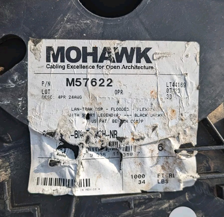 MOHAWK M57622 4PR 24AWG NON-PLENUM 1000FT Extra 128FT Roll Will be Added!!