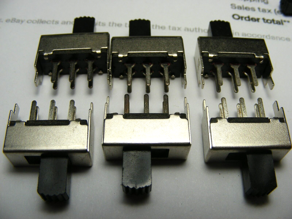 6 Pcs 6 Terminal 2 Position DPST On/OFF Mini Slide Switch