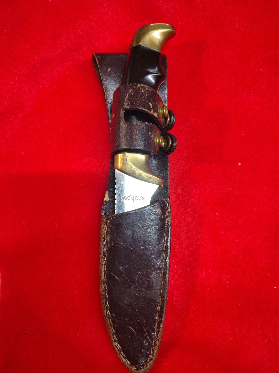 Vintage Kershaw 1030 Fixed Blade Deer Hunter Knife with Sheath