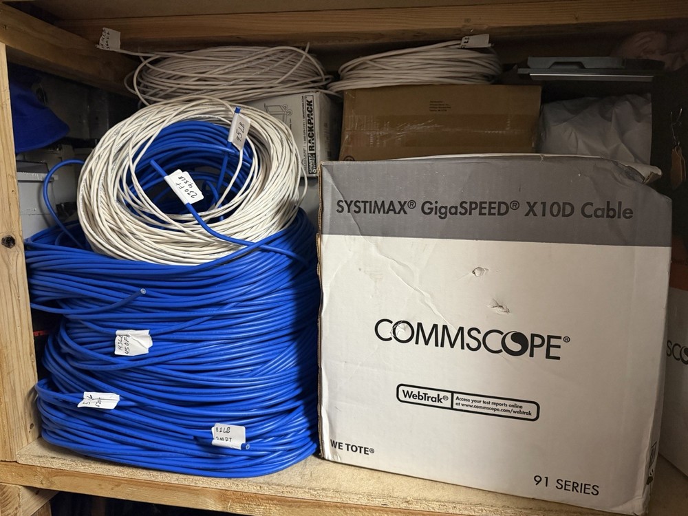 CommScope SYSTIMAX CAT6A CMP Plenum Ethernet Cable ~450 FT Blue