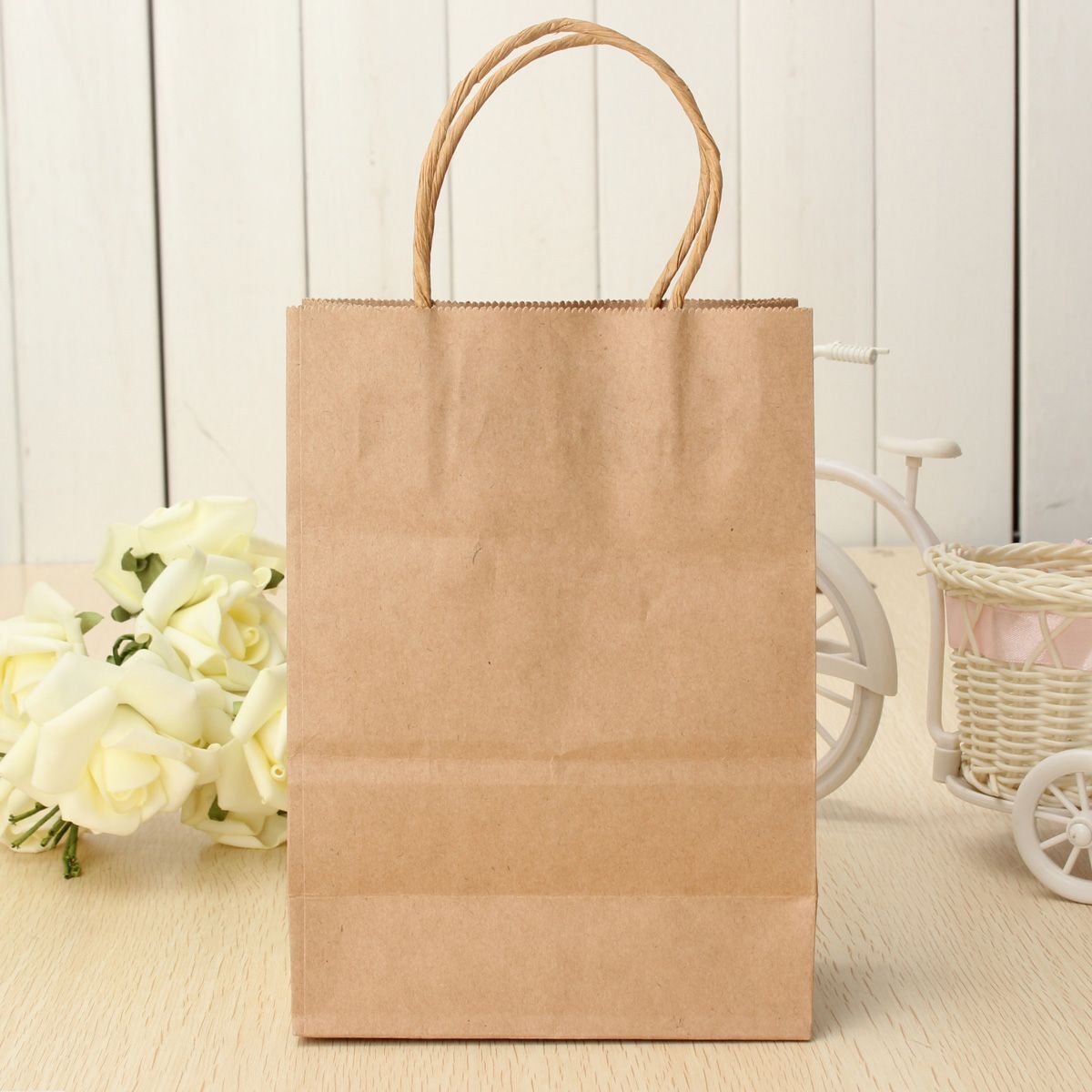Brown Paper Carrier Bags with Twisted Handles - 100gsm | Gift/Shop/Party/Rope