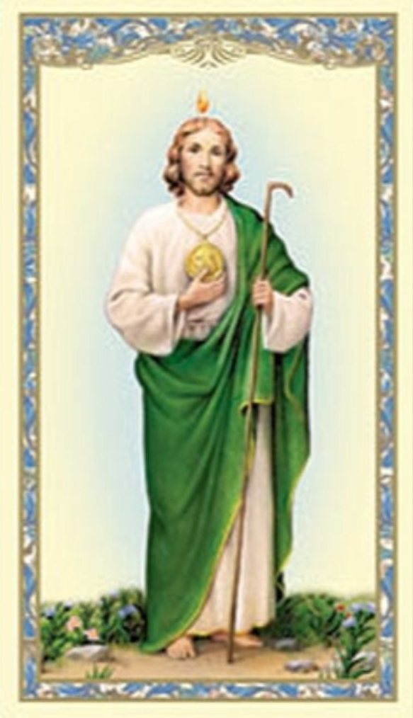 (2 copies) St. Jude Holy Prayer Card - Patron of Hopeless Causes Catholic