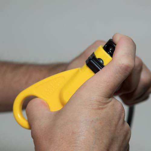 Klein Tools 80151 Coax Cable Compression Crimper and Stripper Set with Yellow