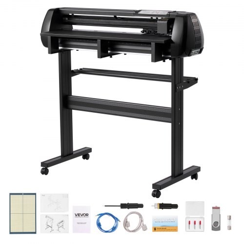 VEVOR Vinyl Cutter Machine,34 inch Max Feed Width,Dual Blades,Adjustable Force a
