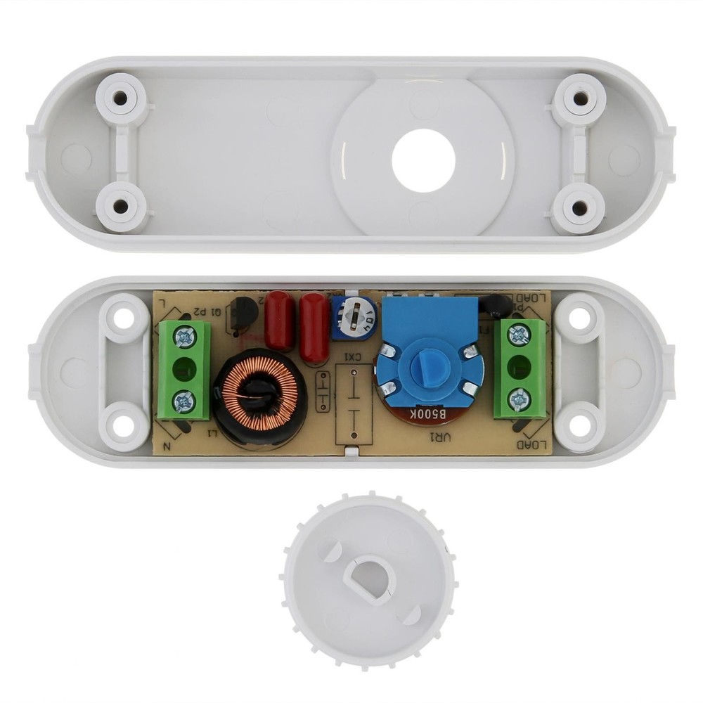Inline Lamp Switch, Full Range Rotary Dimmer, Cord Switch Replacement 110V White