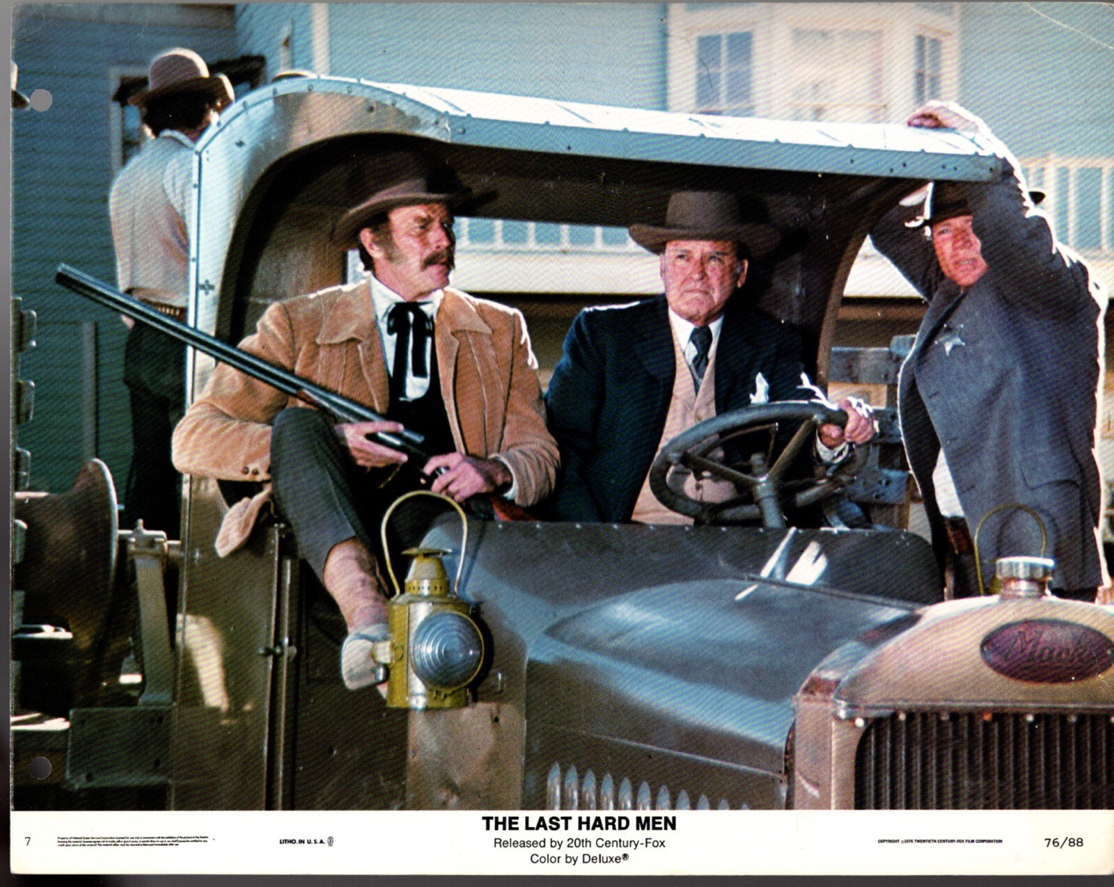 7 Lobby Cards 1976 THE LAST HARD MEN Charlton Heston, James Coburn