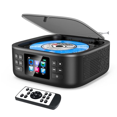 Portable CD Player Bluetooth,Desktop CD Player with Bluetooth Music HC030 Black