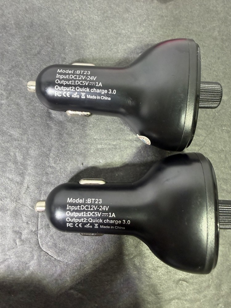 Lot Of 2 FM Car Wireless FM Transmitter Dual Fast Charging Multiport -