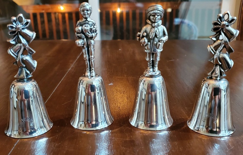 Vintage Silverplate Christmas Bells Set of 4 Reed & Barton