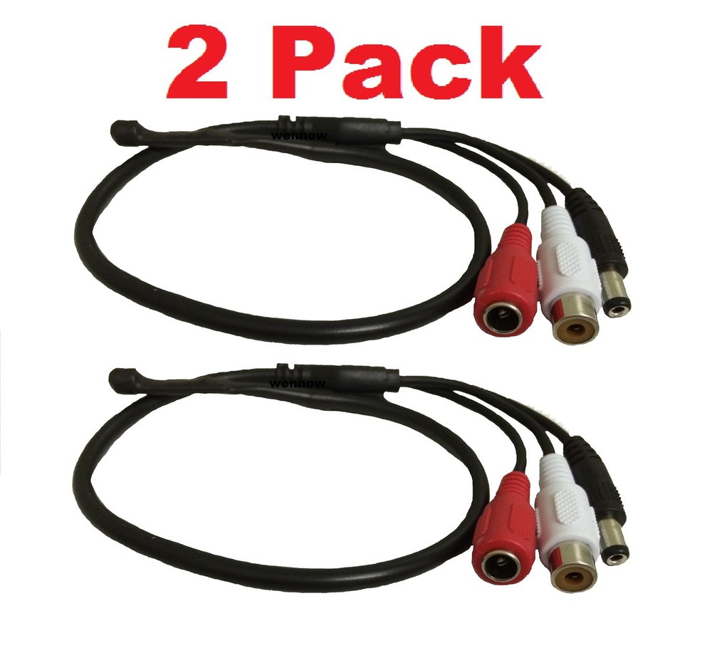 2-Pack. High Sensitivity CCTV Microphone for Security Camera