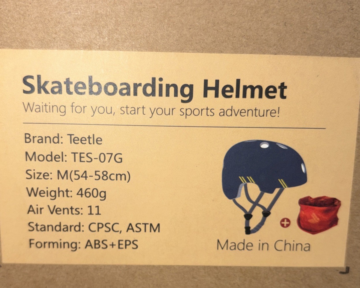 Teetle Skateboard Bike Bicycle Helmet Adult Medium (54-58cm) Gray NEW