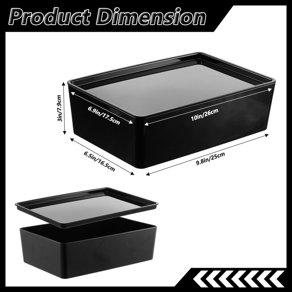 2 Pack Storage Bins with Lids, 10 x 6.9 Inch Multipurpose Stackable Plastic C...