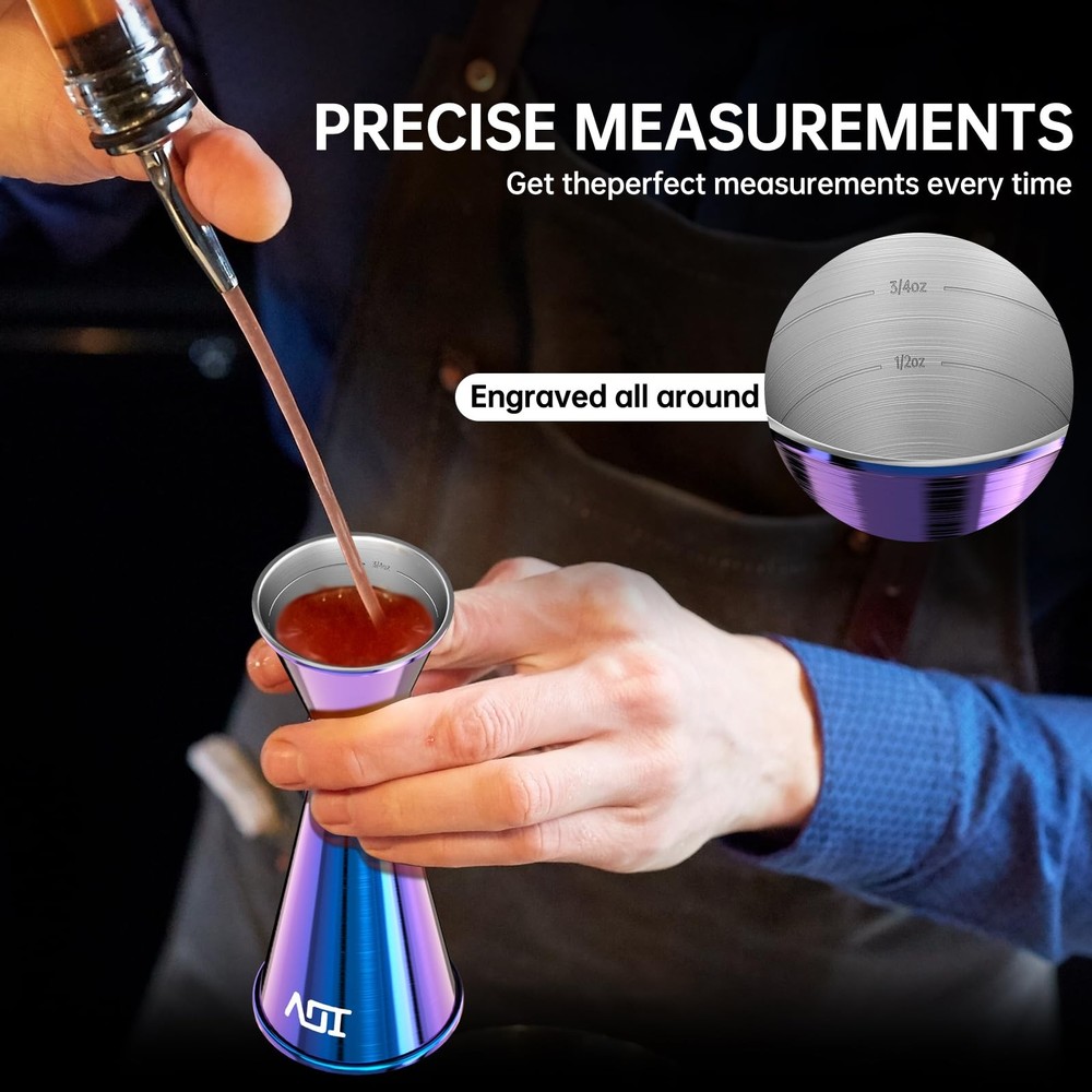 Jigger for Bartending, Professional Double Cocktail Jigger with Recipes Bookl...