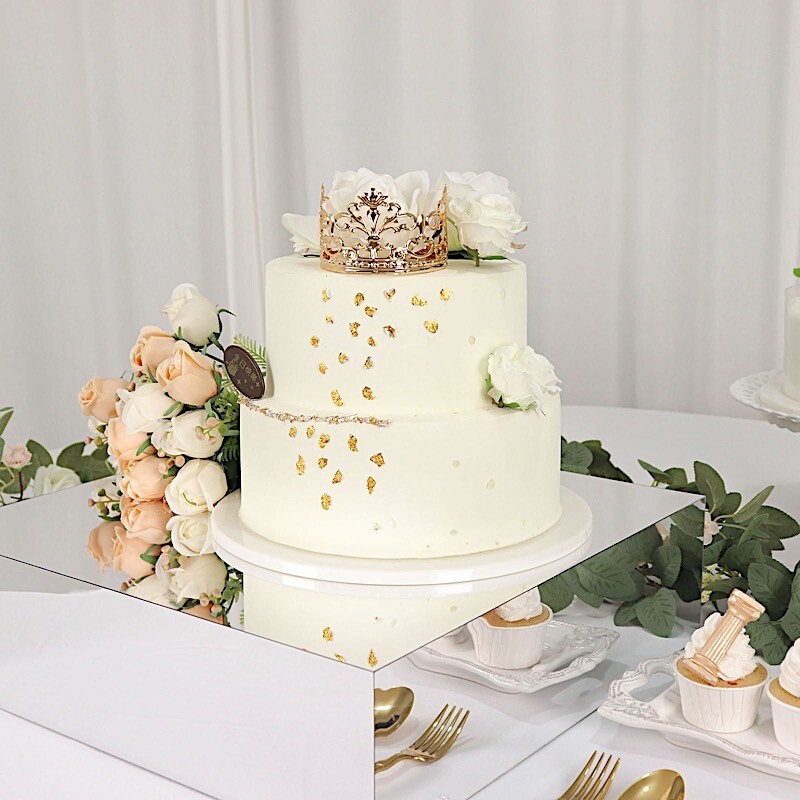 18" x 18" SILVER Acrylic Display Box CAKE STAND Pedestal Riser Party