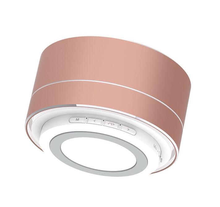 Mini Brushed Metal Bluetooth Speaker with Reflective LED Light A10