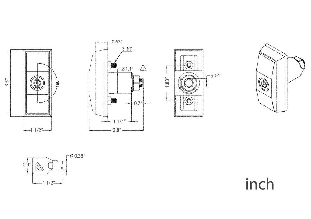 2PCS Keyed Different Vending Machine T Handle Lock Water Vending Snack machine