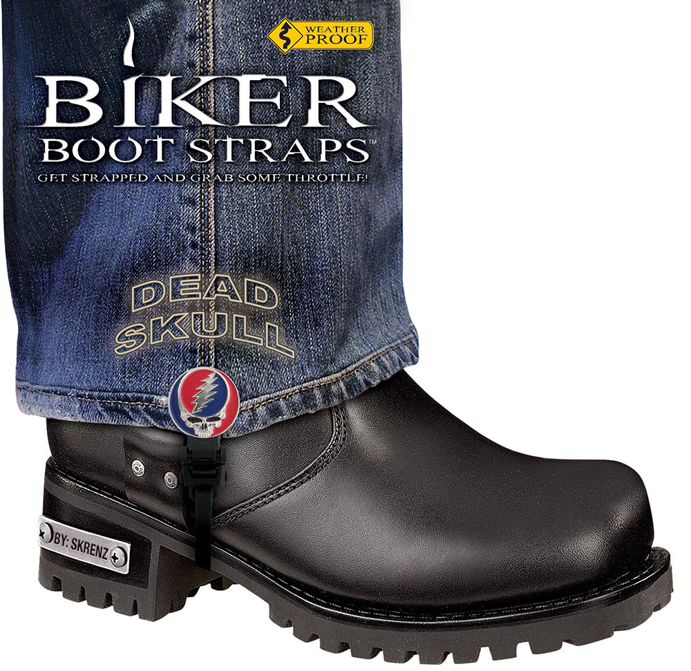 4" Dead Skull Biker Boot Stirrups
