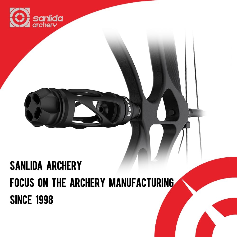 sanlida Archery Dragon 10 Stabilizer Bow Riser Extension Dampener, Quick Disc...