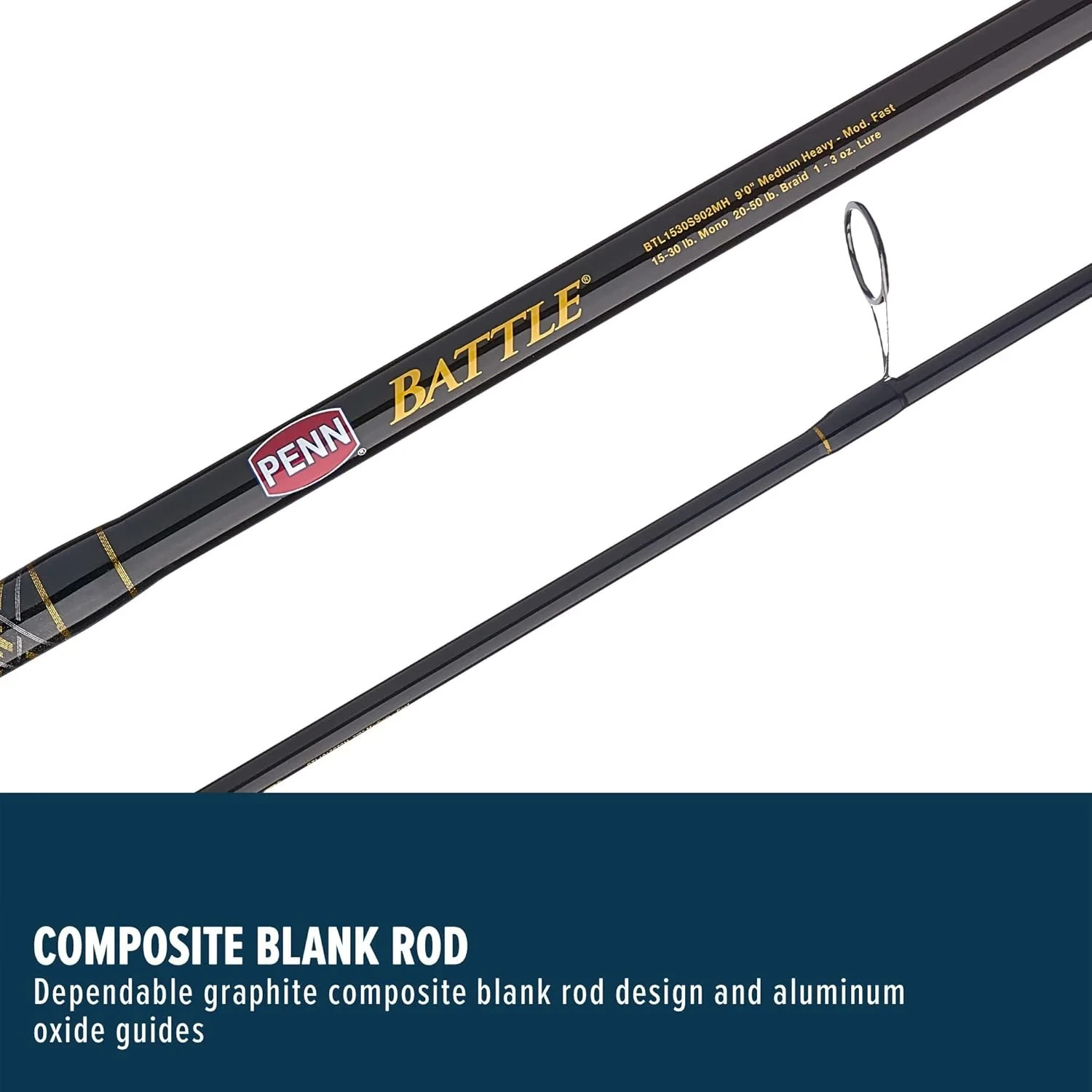 PENN 7' Battle Spinning Fishing Rod and Reel Combo Kit, Size 5000 Reel with Cove