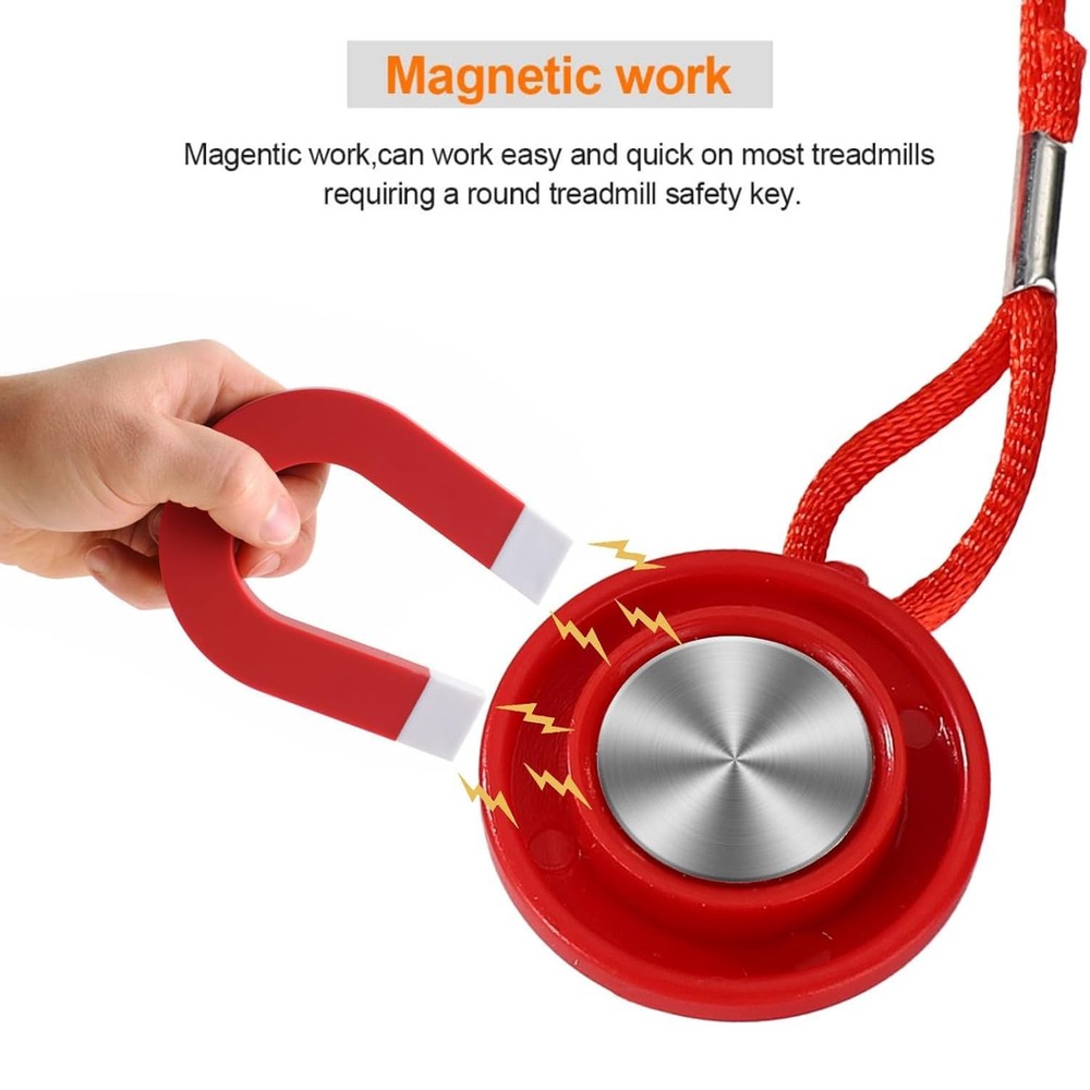 2pcs Universal Treadmill Magnet Safety Key Replacement Switch Round with red