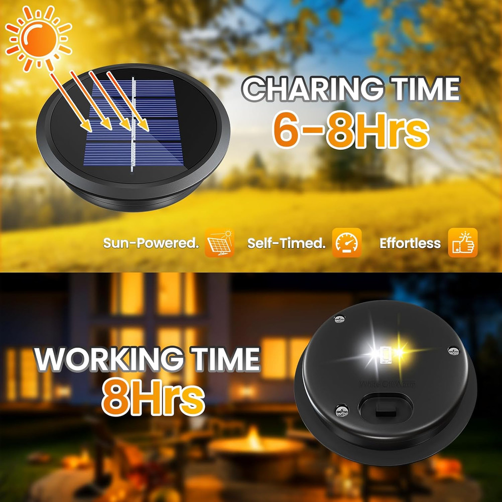 2 Pack Replacement Solar Light Parts, Waterproof Solar Light Replacement Top wit