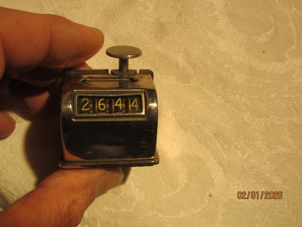 Vintage Single Chrome Store Hand Counter Model 13A