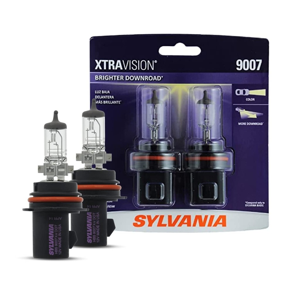 Sylvania 9007 XtraVision Halogen Bulbs High Performance White Light Pair