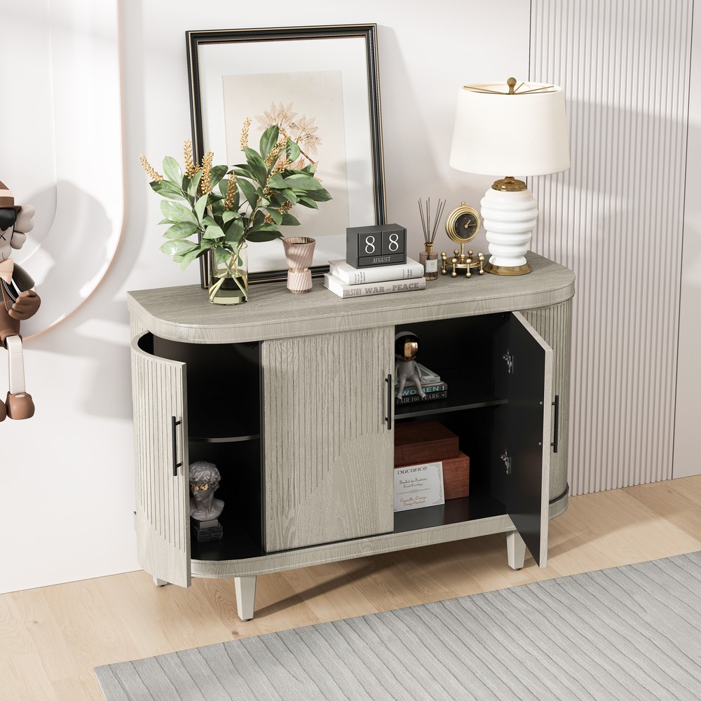 Modern Curved Sideboard 47.2-Inch Decorative Storage Cabinet,Console Table
