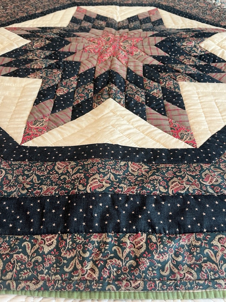 Handmade Quilt Lone star Patchwork Cotton Blanket