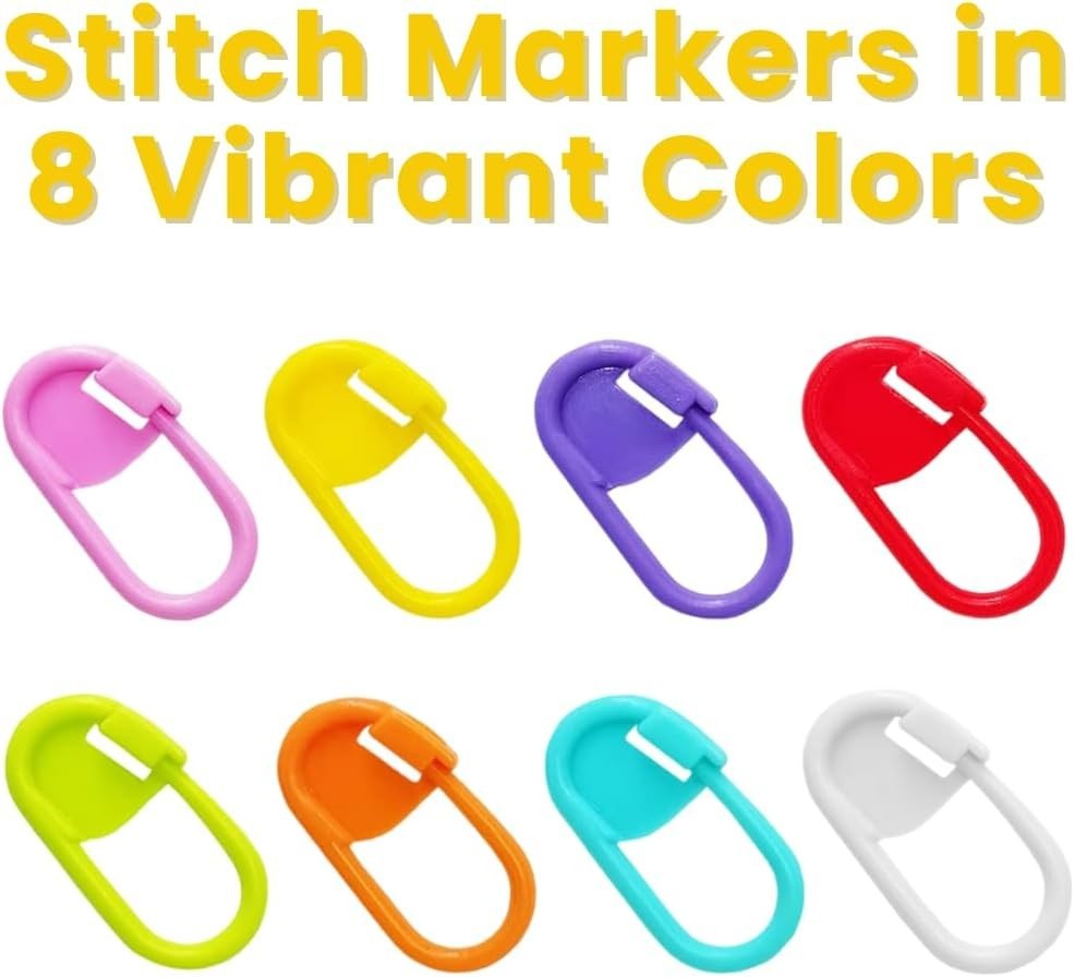 Easy-Locking 50-Pcs Plastic Stitch Markers - Versatile Knitting & Crochet Tools