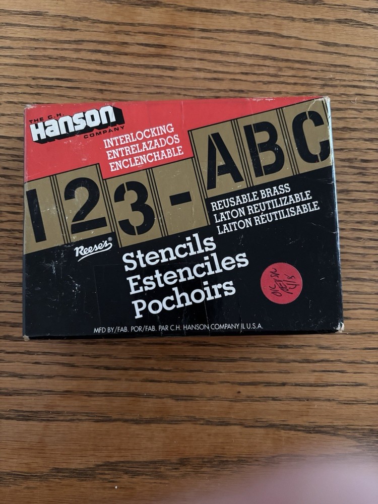 CH Hanson 93 Pc Reusable Brass Interlocking Stencils Numbers Letters Punctuation