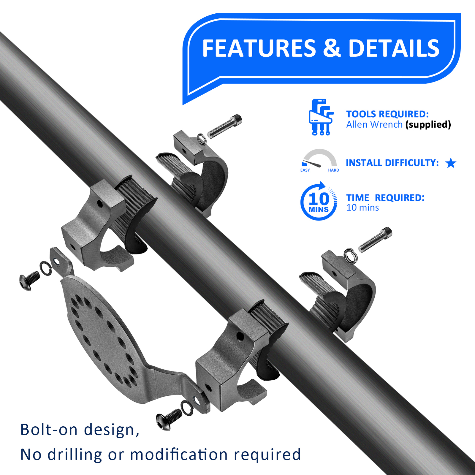 Gas Can Mount Gas Tank Cans Holder For Polaris RZR Can Am Maverick X3 UTV ATV
