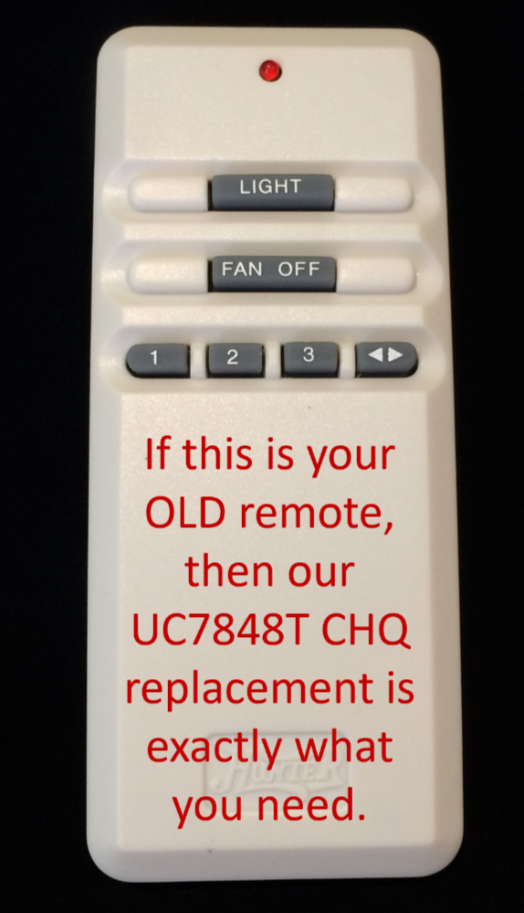 Fan Replacement Remote for Hunter UC7848T with wall bracket